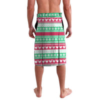 Merry Chickmas Christmas Lavalava with Yellow Cartoon Birds in Santa Hats and Red Green Snowflake Pattern - Wonder Print Shop
