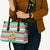 Merry Chickmas Christmas Leather Bag with Yellow Cartoon Birds in Santa Hats and Red Green Snowflake Pattern - Wonder Print Shop