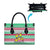 Merry Chickmas Christmas Leather Bag with Yellow Cartoon Birds in Santa Hats and Red Green Snowflake Pattern - Wonder Print Shop