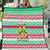 Merry Chickmas Christmas Quilt with Yellow Cartoon Birds in Santa Hats and Red Green Snowflake Pattern - Wonder Print Shop