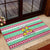 Merry Chickmas Christmas Rubber Doormat with Yellow Cartoon Birds in Santa Hats and Red Green Snowflake Pattern - Wonder Print Shop