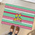 Merry Chickmas Christmas Rubber Doormat with Yellow Cartoon Birds in Santa Hats and Red Green Snowflake Pattern - Wonder Print Shop
