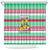 Merry Chickmas Christmas Shower Curtain with Yellow Cartoon Birds in Santa Hats and Red Green Snowflake Pattern - Wonder Print Shop