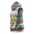 Merry Chickmas Christmas Sleeveless Hoodie with Yellow Cartoon Birds in Santa Hats and Red Green Snowflake Pattern - Wonder Print Shop