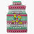 Merry Chickmas Christmas Sleeveless Puffer Jacket with Yellow Cartoon Birds in Santa Hats and Red Green Snowflake Pattern - Wonder Print Shop