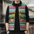 Merry Chickmas Christmas Sleeveless Puffer Jacket with Yellow Cartoon Birds in Santa Hats and Red Green Snowflake Pattern - Wonder Print Shop