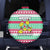 Merry Chickmas Christmas Spare Tire Cover with Yellow Cartoon Birds in Santa Hats and Red Green Snowflake Pattern - Wonder Print Shop