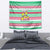 Merry Chickmas Christmas Tapestry with Yellow Cartoon Birds in Santa Hats and Red Green Snowflake Pattern - Wonder Print Shop