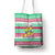 Merry Chickmas Christmas Tote Bag with Yellow Cartoon Birds in Santa Hats and Red Green Snowflake Pattern - Wonder Print Shop