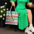 Merry Chickmas Christmas Tote Bag with Yellow Cartoon Birds in Santa Hats and Red Green Snowflake Pattern - Wonder Print Shop