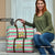 Merry Chickmas Christmas Travel Bag with Yellow Cartoon Birds in Santa Hats and Red Green Snowflake Pattern - Wonder Print Shop