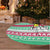 Merry Chickmas Christmas Tree Skirt with Yellow Cartoon Birds in Santa Hats and Red Green Snowflake Pattern - Wonder Print Shop