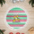 Merry Chickmas Christmas Tree Skirt with Yellow Cartoon Birds in Santa Hats and Red Green Snowflake Pattern - Wonder Print Shop