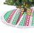 Merry Chickmas Christmas Tree Skirt with Yellow Cartoon Birds in Santa Hats and Red Green Snowflake Pattern - Wonder Print Shop