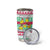 Merry Chickmas Christmas Tumbler Cup with Yellow Cartoon Birds in Santa Hats and Red Green Snowflake Pattern - Wonder Print Shop