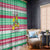Merry Chickmas Christmas Window Curtain with Yellow Cartoon Birds in Santa Hats and Red Green Snowflake Pattern - Wonder Print Shop