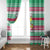 Merry Chickmas Christmas Window Curtain with Yellow Cartoon Birds in Santa Hats and Red Green Snowflake Pattern - Wonder Print Shop
