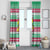 Merry Chickmas Christmas Window Curtain with Yellow Cartoon Birds in Santa Hats and Red Green Snowflake Pattern - Wonder Print Shop