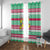 Merry Chickmas Christmas Window Curtain with Yellow Cartoon Birds in Santa Hats and Red Green Snowflake Pattern - Wonder Print Shop