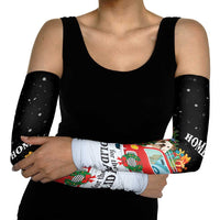 Merry Christmas Bulldog And Snowman Arm Sleeves Dog Snowman Christmas Tree and Red Car Winter Scene - Wonder Print Shop