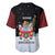 Merry Christmas Bulldog And Snowman Baseball Jersey Dog Snowman Christmas Tree and Red Car Winter Scene - Wonder Print Shop