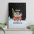 Merry Christmas Bulldog And Snowman Canvas Wall Art Dog Snowman Christmas Tree and Red Car Winter Scene - Wonder Print Shop