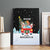 Merry Christmas Bulldog And Snowman Canvas Wall Art Dog Snowman Christmas Tree and Red Car Winter Scene - Wonder Print Shop