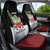 Merry Christmas Bulldog And Snowman Car Seat Cover Dog Snowman Christmas Tree and Red Car Winter Scene - Wonder Print Shop