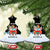 Merry Christmas Bulldog And Snowman Ceramic Ornament Dog Snowman Christmas Tree and Red Car Winter Scene - Wonder Print Shop