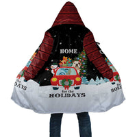 Merry Christmas Bulldog And Snowman Cloak Dog Snowman Christmas Tree and Red Car Winter Scene - Wonder Print Shop
