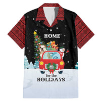 Merry Christmas Bulldog And Snowman Family Matching Mermaid Dress and Hawaiian Shirt Dog Snowman Christmas Tree and Red Car Winter Scene - Wonder Print Shop