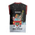 Merry Christmas Bulldog And Snowman Christmas Knitted V-Neck Vest Dog Snowman Christmas Tree and Red Car Winter Scene - Wonder Print Shop