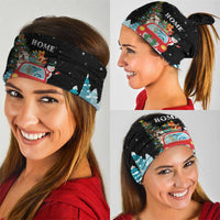 Merry Christmas Bulldog And Snowman Neck Gaiter Dog Snowman Christmas Tree and Red Car Winter Scene - Wonder Print Shop