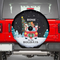 Merry Christmas Bulldog And Snowman Spare Tire Cover Dog Snowman Christmas Tree and Red Car Winter Scene - Wonder Print Shop