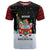 Merry Christmas Bulldog And Snowman T Shirt Dog Snowman Christmas Tree and Red Car Winter Scene - Wonder Print Shop