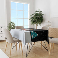 Merry Christmas Bulldog And Snowman Tablecloth Dog Snowman Christmas Tree and Red Car Winter Scene - Wonder Print Shop