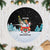 Merry Christmas Bulldog And Snowman Tree Skirt Dog Snowman Christmas Tree and Red Car Winter Scene - Wonder Print Shop