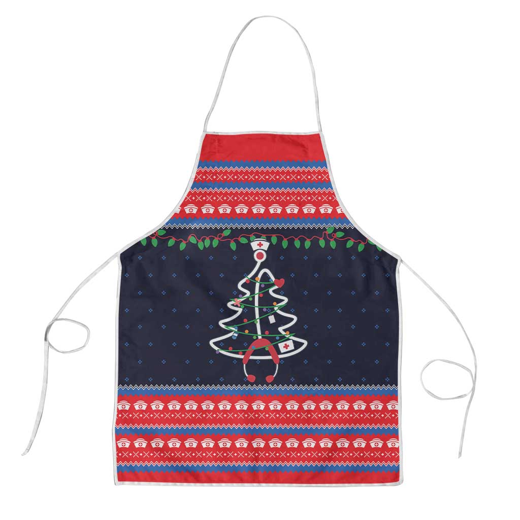 Merry Christmas Nurse Apron Stethoscope Tree Nurses and Medical Workers - Wonder Print Shop