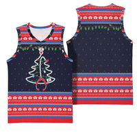 Merry Christmas Nurse Basketball Jersey Stethoscope Tree Nurses and Medical Workers - Wonder Print Shop