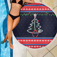 Merry Christmas Nurse Beach Blanket Stethoscope Tree Nurses and Medical Workers - Wonder Print Shop