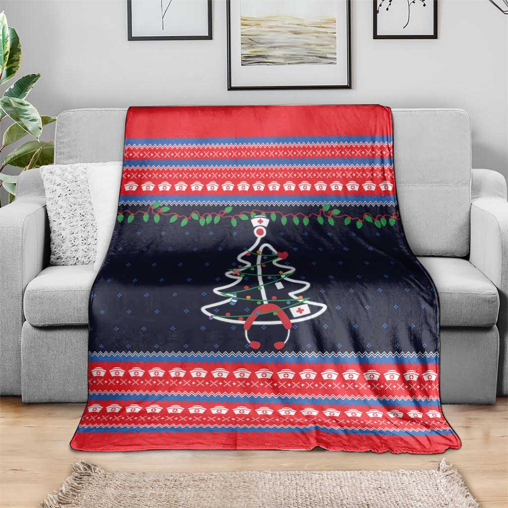 Merry Christmas Nurse Blanket Stethoscope Tree Nurses and Medical Workers - Wonder Print Shop