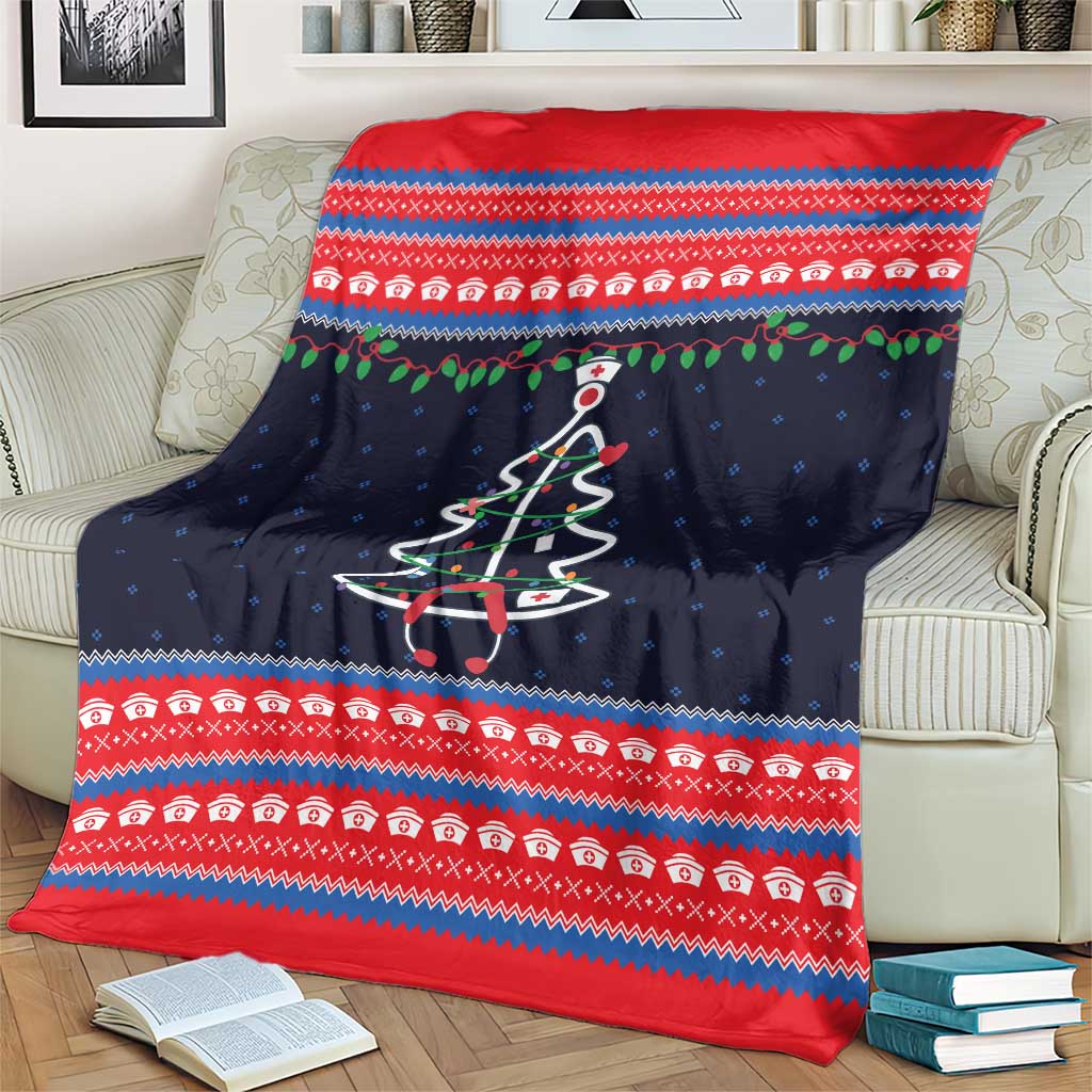 Merry Christmas Nurse Blanket Stethoscope Tree Nurses and Medical Workers - Wonder Print Shop