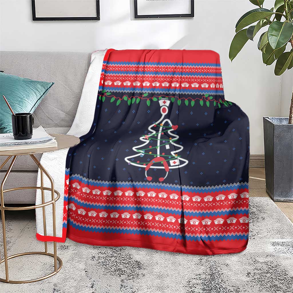 Merry Christmas Nurse Blanket Stethoscope Tree Nurses and Medical Workers - Wonder Print Shop