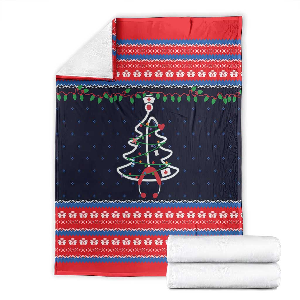 Merry Christmas Nurse Blanket Stethoscope Tree Nurses and Medical Workers - Wonder Print Shop