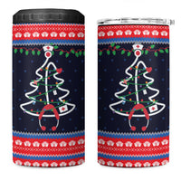 Merry Christmas Nurse 4 in 1 Can Cooler Tumbler Stethoscope Tree Nurses and Medical Workers - Wonder Print Shop