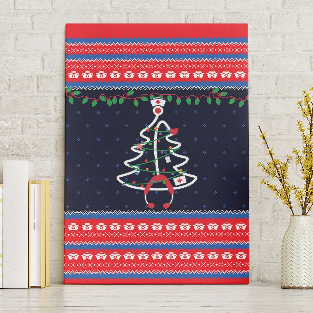 Merry Christmas Nurse Canvas Wall Art Stethoscope Tree Nurses and Medical Workers - Wonder Print Shop