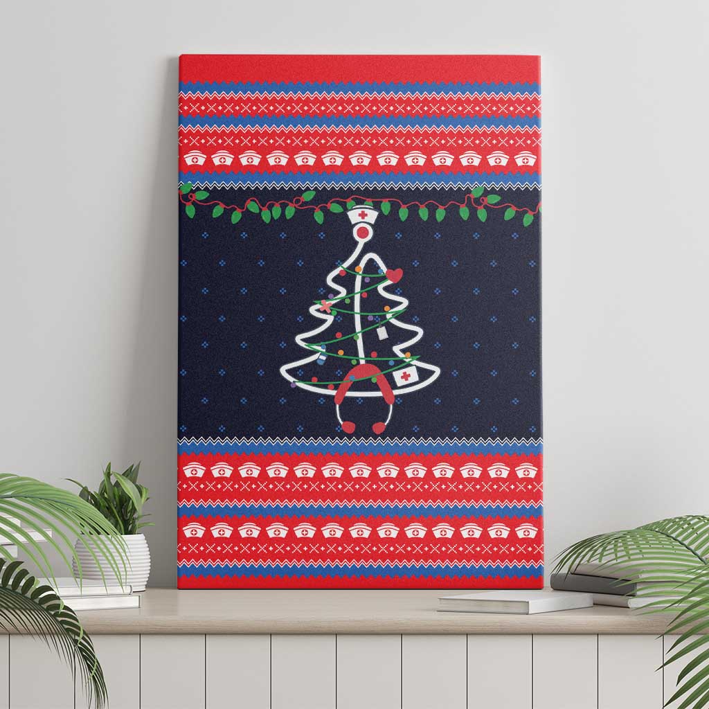 Merry Christmas Nurse Canvas Wall Art Stethoscope Tree Nurses and Medical Workers - Wonder Print Shop
