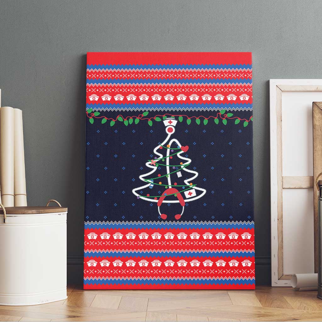 Merry Christmas Nurse Canvas Wall Art Stethoscope Tree Nurses and Medical Workers - Wonder Print Shop