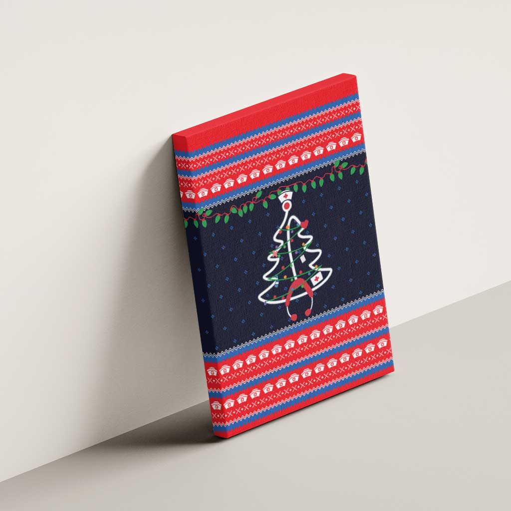 Merry Christmas Nurse Canvas Wall Art Stethoscope Tree Nurses and Medical Workers - Wonder Print Shop