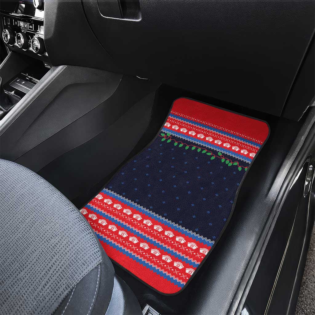 Merry Christmas Nurse Car Mats Stethoscope Tree Nurses and Medical Workers - Wonder Print Shop